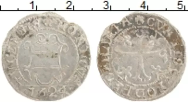 Монета батзен Швейцарии 1624 года Серебро Кантон Золотурн