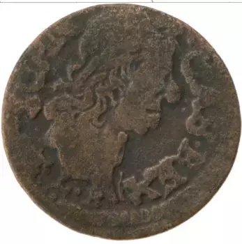 Монета боратинка Польши 1664 года Медь Ян Казимир