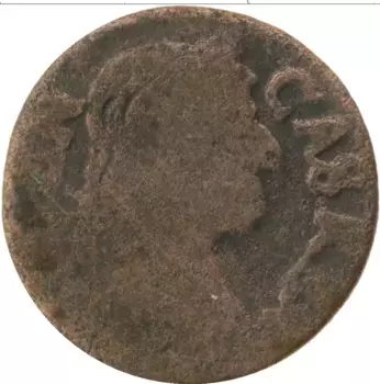 Монета боратинка Польши 1666 года Медь Ян Казимир