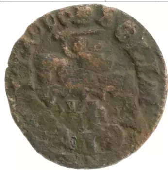 Монета боратинка Польши 1666 года Медь Ян Казимир