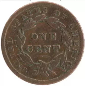 Монета цент Америки 1838 года Медь Свобода
