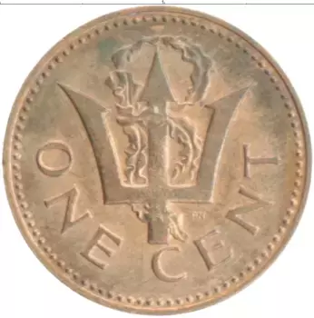 Монета цент Барбадоса 1973 года Бронза