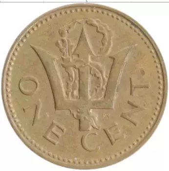 Монета цент Барбадоса 1980 года Бронза