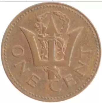 Монета цент Барбадоса 1984 года Бронза