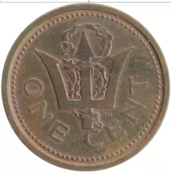 Монета цент Барбадоса 1986 года Бронза
