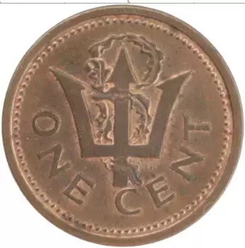 Монета цент Барбадоса 1989 года Бронза