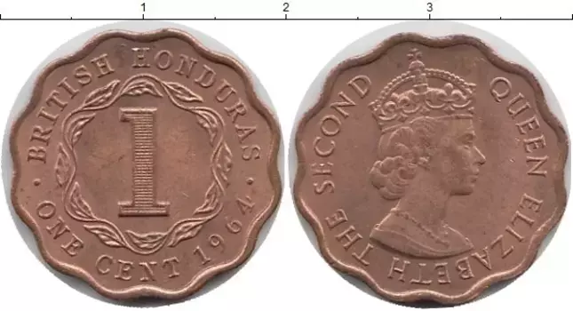 Монета цент Белиза 1964 года Бронза Британская Гондурас