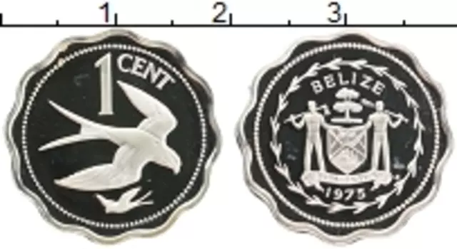 Монета цент Белиза 1975 года Серебро