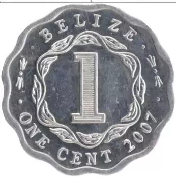 Монета цент Белиза 2007 года Алюминий Елизавета II