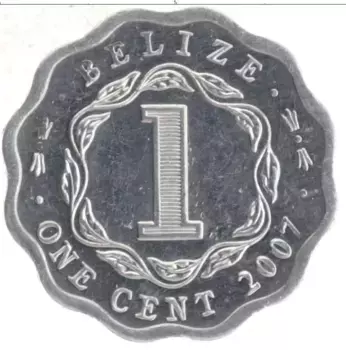 Монета цент Белиза 2007 года Алюминий Елизавета II