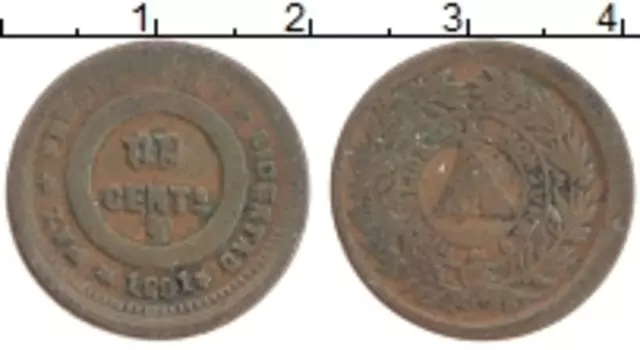 Монета цент Гондураса 1891 года Медь