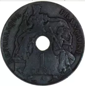 Монета цент Индокитая 1919 года Бронза