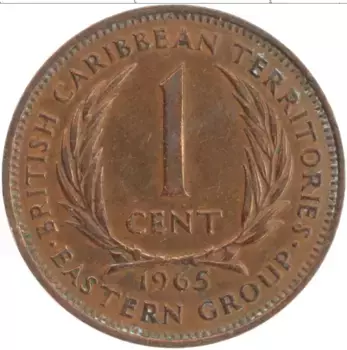 Монета цент Кариб 1965 года Бронза Елизавета II