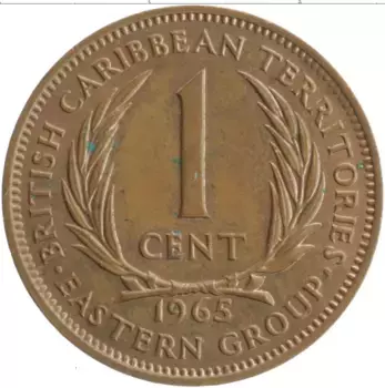 Монета цент Кариб 1965 года Бронза Елизавета II