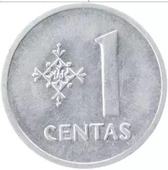 Монета цент Литвы 1991 года Алюминий Герб