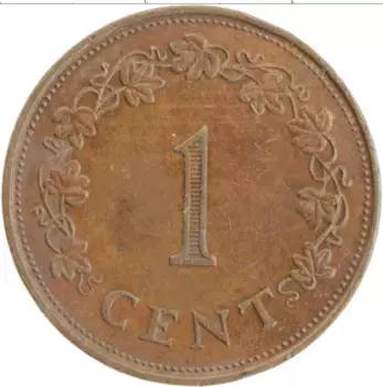 Монета цент Мальты 1975 года Бронза