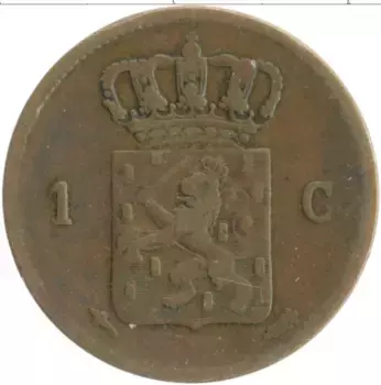 Монета цент Нидерланд 1860 года Медь