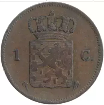 Монета цент Нидерланд 1876 года Медь Виллем III