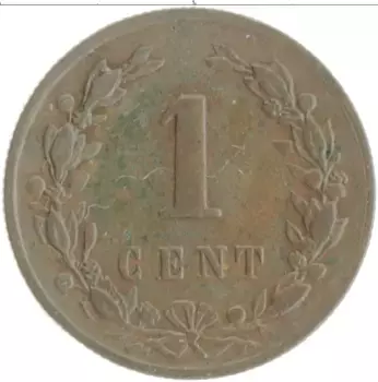 Монета цент Нидерланд 1878 года Медь