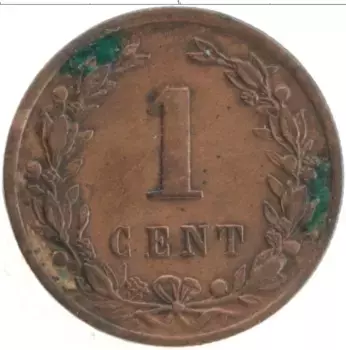 Монета цент Нидерланд 1892 года Медь