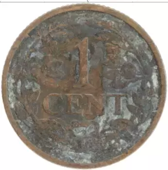 Монета цент Нидерланд 1916 года Бронза