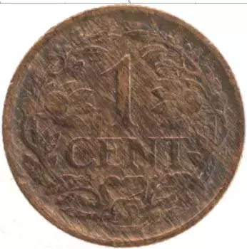 Монета цент Нидерланд 1920 года Бронза