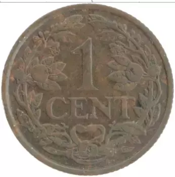 Монета цент Нидерланд 1929 года Бронза