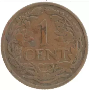 Монета цент Нидерланд 1930 года Медь