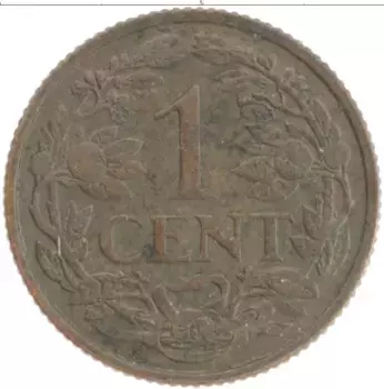 Монета цент Нидерланд 1939 года Бронза