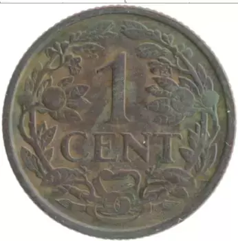 Монета цент Нидерланд 1941 года Бронза
