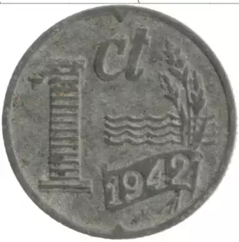 Монета цент Нидерланд 1942 года Цинк
