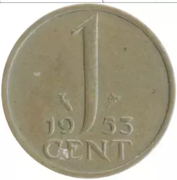 Монета цент Нидерланд 1953 года Бронза Юлиана