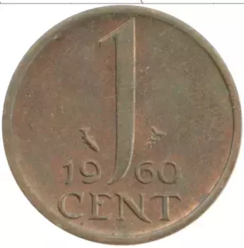 Монета цент Нидерланд 1960 года Бронза Юлиана