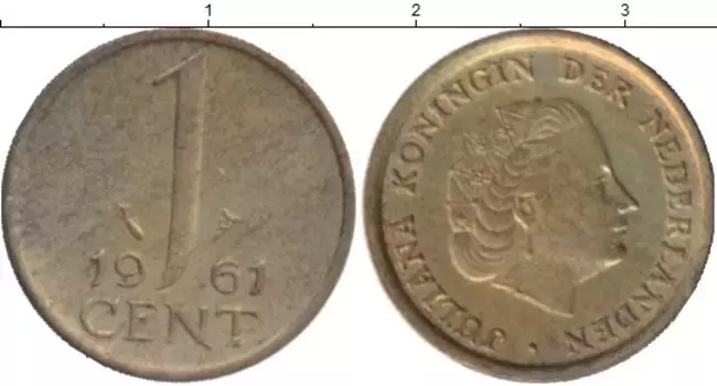 Монета цент Нидерланд 1961 года Бронза Юлиана