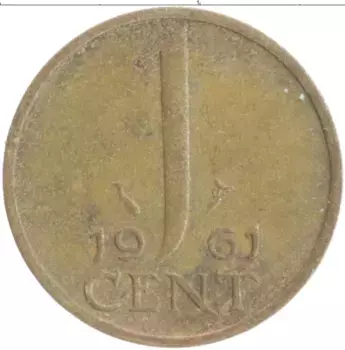 Монета цент Нидерланд 1961 года Бронза Юлиана