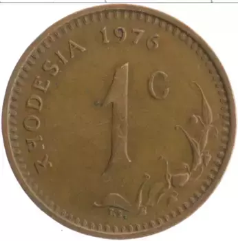 Монета цент Родезии 1976 года Бронза Герб