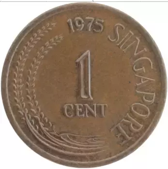Монета цент Сингапура 1975 года Бронза