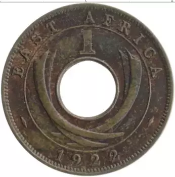 Монета цент Восточной Африки 1922 года Бронза Георг V