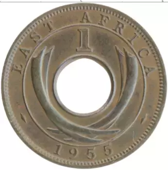 Монета цент Восточной Африки 1955 года Бронза Елизавета II