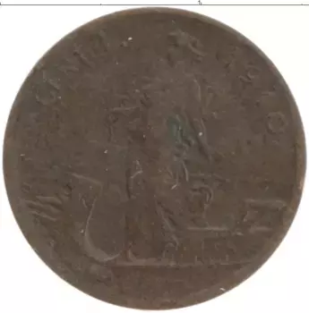 Монета чентезимо Италии 1910 года Бронза Виктор Эммануил III