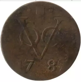 Монета дьюит Нидерландской Индии 1787 года Медь Утрехт