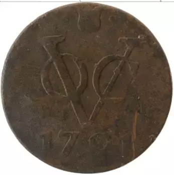 Монета дьюит Нидерландской Индии 1791 года Медь Утрехт