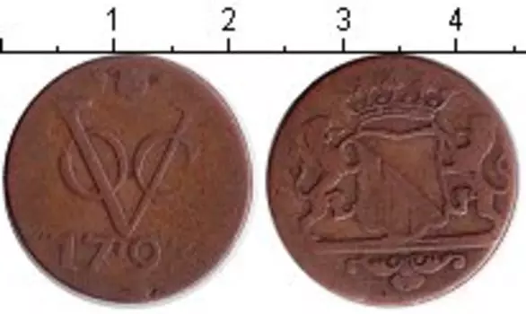 Монета дьюит Нидерландской Индии 1793 года Медь