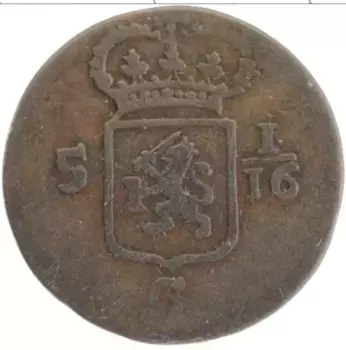 Монета дьюит Нидерландской Индии 1808 года Медь Батавская республика