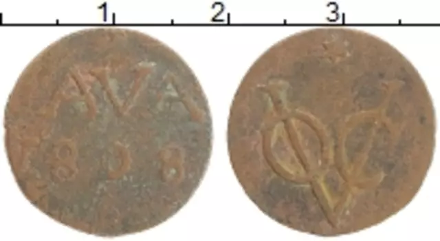 Монета дьюит Нидерландской Индии 1808 года Медь Остров Ява