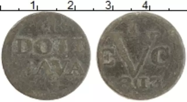 Монета дьюит Нидерландской Индии 1813 года Медь Остров Ява