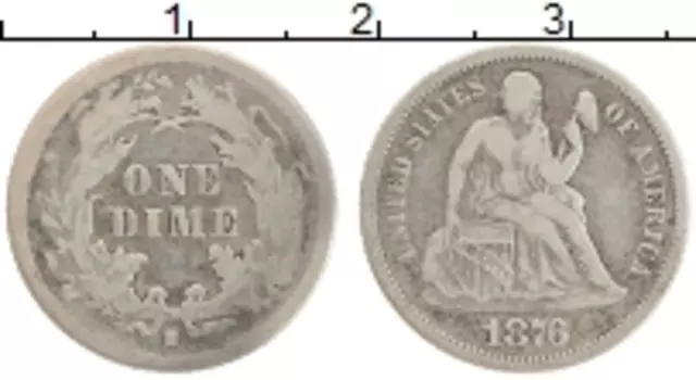 Монета дайм Америки 1876 года Серебро S