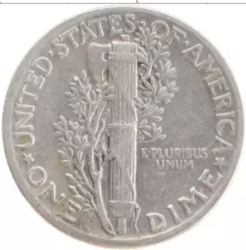 Монета дайм Америки 1941 года Серебро