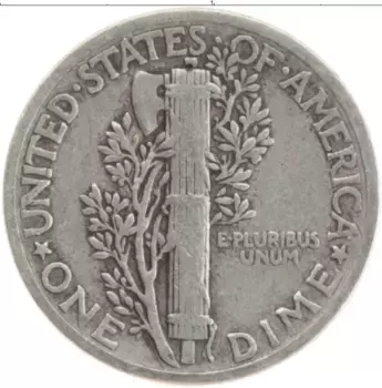 Монета дайм Америки 1942 года Серебро