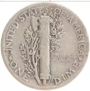 Монета дайм Америки 1942 года Серебро